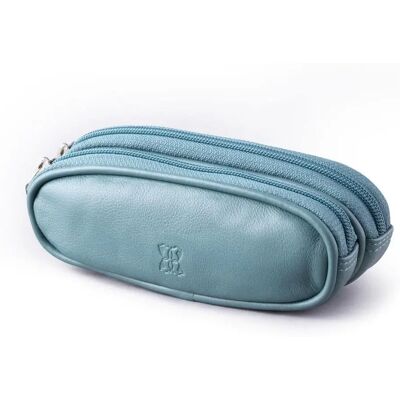 Étui à lunettes double en cuir Lakeland Leather - Vert turquoise - Parfait pour voyager - Publicité Étui à lunettes double en cuir Lakeland Leather - Vert turquoise - Parfait pour voyager - Publicité