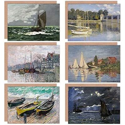 Artery8 - Claude Monet Seascape Argenteuil - Greeting Card Artery8 - Claude Monet Seascape Argenteuil - Greeting Card