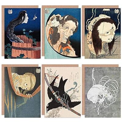 Artery8 - Katsushika Hokusai Skull Sword Ghost - Sztuka Piękna - Kartka OKolicznościowa Artery8 - Katsushika Hokusai Skull Sword Ghost - Sztuka Piękna - Kartka OKolicznościowa