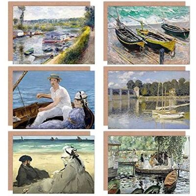 Artery8 - Renoir Monet Manet - Fine Art - Pack of 6 - Greeting Card Artery8 - Renoir Monet Manet - Fine Art - Pack of 6 - Greeting Card