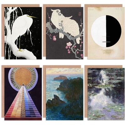 Artery8 - Water Lilies Bird Abstract - Pack of 6 - Greeting Card Artery8 - Water Lilies Bird Abstract - Pack of 6 - Greeting Card