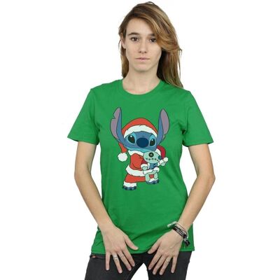 Disney Lilo En Stitch Kerst Katoenen Boyfriend T-Shirt - Groen Iers Disney Lilo En Stitch Kerst Katoenen Boyfriend T-Shirt - Groen Iers
