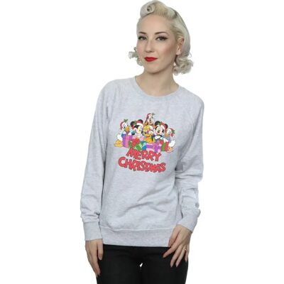 Disney Mickey Mouse Weihnachts-Sweatshirt - Hellgrau - Größe Groß Disney Mickey Mouse Weihnachts-Sweatshirt - Hellgrau - Größe Groß