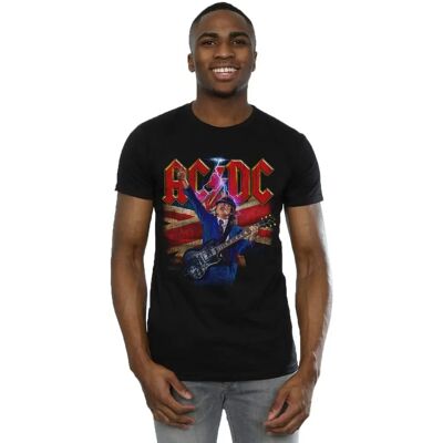 AC/DC Lightning T-Shirt met Unie Vlag - Mannen Zwart X-Large AC/DC Lightning T-Shirt met Unie Vlag - Mannen Zwart X-Large