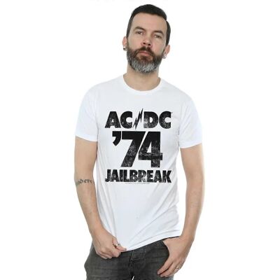 Absolute Cult AC/DC Herren Jailbreak 74 T-Shirt Weiß - T-Shirt Absolute Cult AC/DC Herren Jailbreak 74 T-Shirt Weiß - T-Shirt