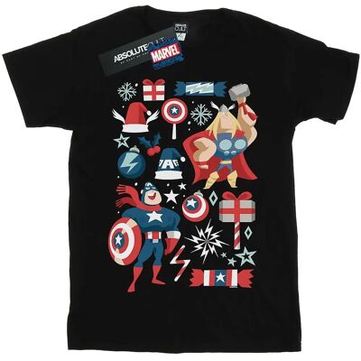 Marvel Thor Captain America Weihnachts-T-Shirt - Schwarz XXL Marvel Thor Captain America Weihnachts-T-Shirt - Schwarz XXL