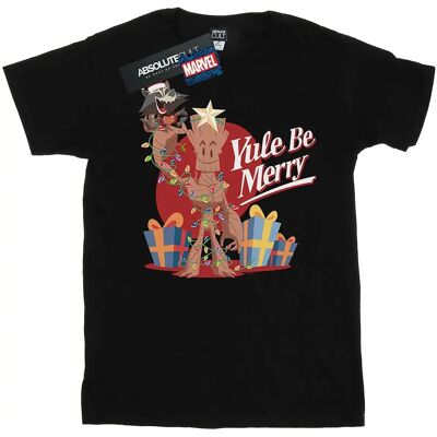 Absolute Cult Marvel Herren Yule Be Merry T-Shirt - Schwarzes Slim Fit Oberteil Absolute Cult Marvel Herren Yule Be Merry T-Shirt - Schwarzes Slim Fit Oberteil