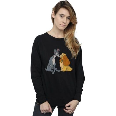 Disney Lady And The Tramp Sweatshirt - Schwerer Baumwollmix - Schwarz Disney Lady And The Tramp Sweatshirt - Schwerer Baumwollmix - Schwarz