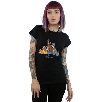 Disney Lady And The Tramp Slim Fit Black T-Shirt - T-Shirt Disney Lady And The Tramp Slim Fit Black T-Shirt - T-Shirt