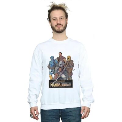 Absolute Cult Star Wars Das Mandalorian Sweatshirt - Weiß Groß Absolute Cult Star Wars Das Mandalorian Sweatshirt - Weiß Groß