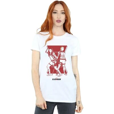 Marvel Black Widow Damen Schwarz & Weiß Silhouette T-Shirt Marvel Black Widow Damen Schwarz & Weiß Silhouette T-Shirt