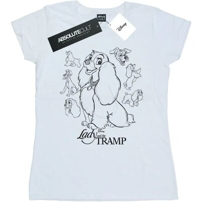 Absolute Cult Disney Lady And The Tramp Collage Sketch T-Shirt - T-Shirt Absolute Cult Disney Lady And The Tramp Collage Sketch T-Shirt - T-Shirt