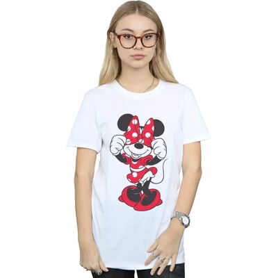 Koszulka damska Disney Minnie Mouse Bow Eyes z bawełny - Biała Koszulka damska Disney Minnie Mouse Bow Eyes z bawełny - Biała