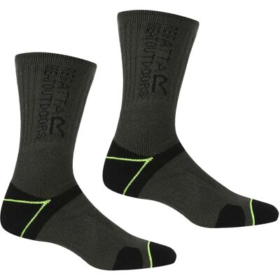 Regatta Men's Breathable Blister Protection II Socks Black Electric Lime - Socks Regatta Men's Breathable Blister Protection II Socks Black Electric Lime - Socks