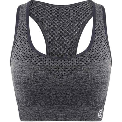 Dare2b Damen Dont Sweat It Mittelschwerer Sport-BH - Schwarz/Grau Dare2b Damen Dont Sweat It Mittelschwerer Sport-BH - Schwarz/Grau
