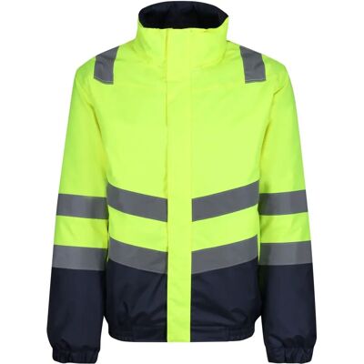 Regatta Professional Mens Hi Vis Reflective Insulated Jacket - Yellow/Navy XL - Jacket Regatta Professional Mens Hi Vis Reflective Insulated Jacket - Yellow/Navy XL - Jacket