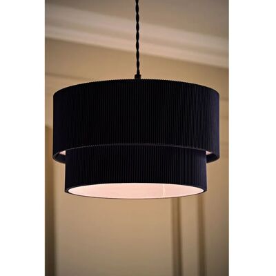 ValueLights - Mason Ruched Two Tier - Blue - Lamp Shade ValueLights - Mason Ruched Two Tier - Blue - Lamp Shade