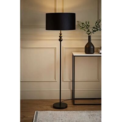 ValueLights - Marissa - Black Velvet - Gold Shade - Floor Lamp ValueLights - Marissa - Black Velvet - Gold Shade - Floor Lamp