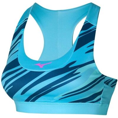 Soutien-Gorge Sport Mizuno Alpha Graphic - Bleu Maui - Taille S - Support, Réfléchissant Soutien-Gorge Sport Mizuno Alpha Graphic - Bleu Maui - Taille S - Support, Réfléchissant