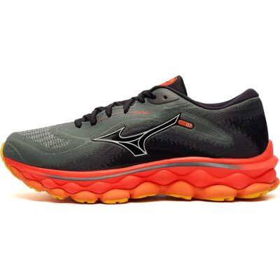 Mizuno Wave Sky 7 Hommes - Chaussures de Running - Gris/Orange - Publicité Mizuno Wave Sky 7 Hommes - Chaussures de Running - Gris/Orange - Publicité