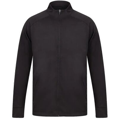Finden & Hales Mens Knitted Tracksuit Top - Funnel neck, Contrast zip, Pockets Finden & Hales Mens Knitted Tracksuit Top - Funnel neck, Contrast zip, Pockets