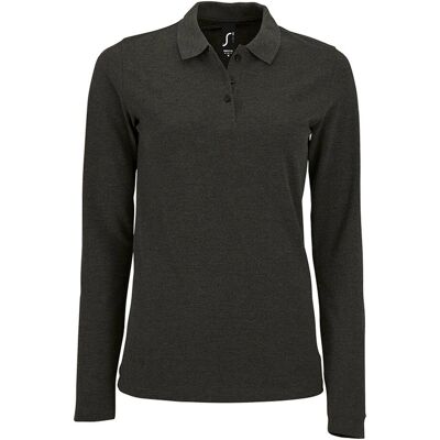 Sols Model 3XL Charcoal Marl Lange Mouwen Polo Shirt Sols Model 3XL Charcoal Marl Lange Mouwen Polo Shirt