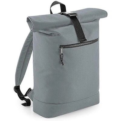 Sac à Dos Unisexe en Polyester Recyclé à Fermeture Roll-Top - Gris Pur Sac à Dos Unisexe en Polyester Recyclé à Fermeture Roll-Top - Gris Pur