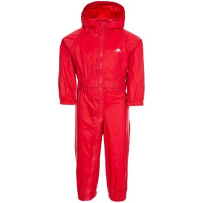 Conjunto de chuva de botões para crianças unissex da Trespass - Vermelho - Tamanho 12-18 meses Conjunto de chuva de botões para crianças unissex da Trespass - Vermelho - Tamanho 12-18 meses