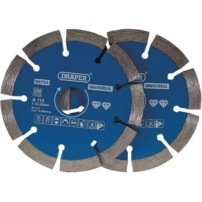 Draper 99794 Segmented Diamond Blade Twin Pack - Diamond Blade Draper 99794 Segmented Diamond Blade Twin Pack - Diamond Blade