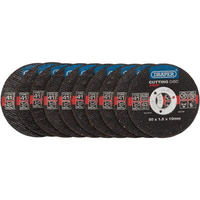 Draper 94658 Metal Cutting Discs - 50x1.5mm - Steel, Structural Steel, Sheet Metal Draper 94658 Metal Cutting Discs - 50x1.5mm - Steel, Structural Steel, Sheet Metal