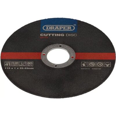 Draper 94772 Metal Cutting Disc - 115 x 1 x 22.23mm - Pack of 100 Draper 94772 Metal Cutting Disc - 115 x 1 x 22.23mm - Pack of 100