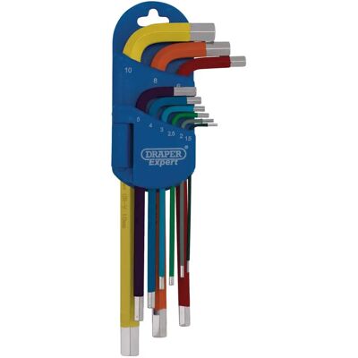 Draper Expert Model 04905 Hex Key Set - Colour Coded - 9 Pieces Draper Expert Model 04905 Hex Key Set - Colour Coded - 9 Pieces
