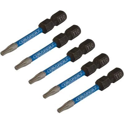 Draper T10X50MM Impact Screwdriver Bits - 5 Pack Draper T10X50MM Impact Screwdriver Bits - 5 Pack