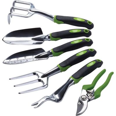 Conjunto de herramientas de jardín de aluminio Draper 08996 con agarre suave ergonómico - Juego de herramientas de jardín Conjunto de herramientas de jardín de aluminio Draper 08996 con agarre suave ergonómico - Juego de herramientas de jardín