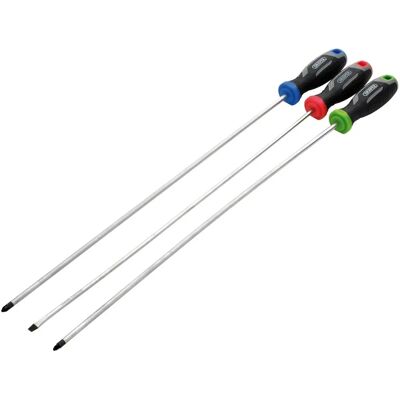 Draper 13429 Lange Reach Soft Grip Schroevendraaierset - Set van 3 schroevendraaiers Draper 13429 Lange Reach Soft Grip Schroevendraaierset - Set van 3 schroevendraaiers
