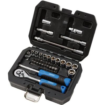 Draper 24223 Hi-Torq Metrisches Steckschlüssel- und Bit-Set - 40 Stück Draper 24223 Hi-Torq Metrisches Steckschlüssel- und Bit-Set - 40 Stück