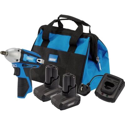 Draper 12V Impact Wrench - 2x 4.0Ah Batteries, Fast Charger Draper 12V Impact Wrench - 2x 4.0Ah Batteries, Fast Charger