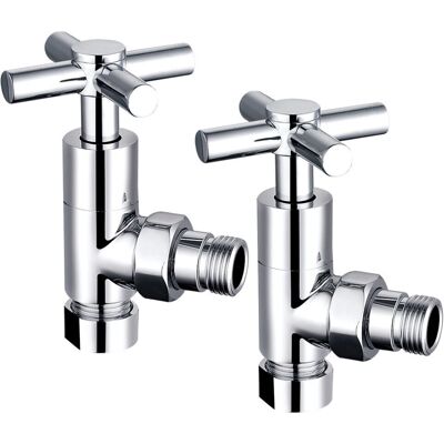 NRG - Modern Round Angled - 15 mm - Pair - Radiator Valves NRG - Modern Round Angled - 15 mm - Pair - Radiator Valves
