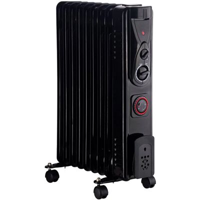 NRG 9 Fin - 2 kW - 24h timer - Black - Radiator NRG 9 Fin - 2 kW - 24h timer - Black - Radiator