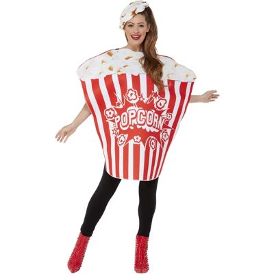 Costume popcorn adulti di Smiffys - Unisex, Rosso e Bianco, Taglia Unica Costume popcorn adulti di Smiffys - Unisex, Rosso e Bianco, Taglia Unica