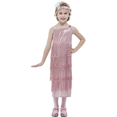 Costume Flapper Rosa di Smiffys per Ragazze - 4-6 Anni Costume Flapper Rosa di Smiffys per Ragazze - 4-6 Anni