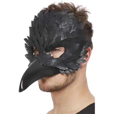 Smiffys Raven Mask - Feathers - Halloween Mask Smiffys Raven Mask - Feathers - Halloween Mask
