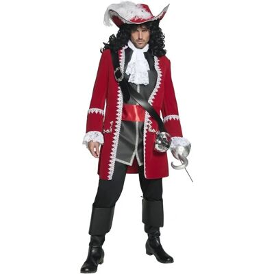 Smiffys Deluxe Pirate Captain Costume - Adult, Red, Black, White - Costumes Smiffys Deluxe Pirate Captain Costume - Adult, Red, Black, White - Costumes