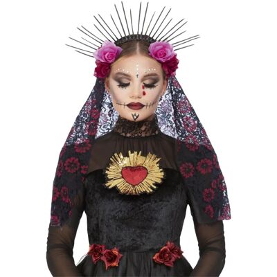 Deluxe Sunburst Day of the Dead Huvudband - Huvudband Deluxe Sunburst Day of the Dead Huvudband - Huvudband