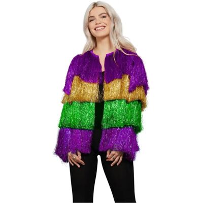 Giacca Tinsel Mardi Gras Fever - Accessorio di Costumi L/XL Giacca Tinsel Mardi Gras Fever - Accessorio di Costumi L/XL