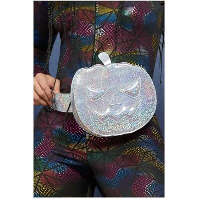 Smiffys Fever Bolsa de mano holográfica de calabaza - Accesorio de disfraz Smiffys Fever Bolsa de mano holográfica de calabaza - Accesorio de disfraz