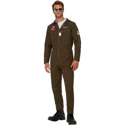 Costume Aviatore Top Gun Maverick Uomo - Verde Marrone Medio Costume Aviatore Top Gun Maverick Uomo - Verde Marrone Medio