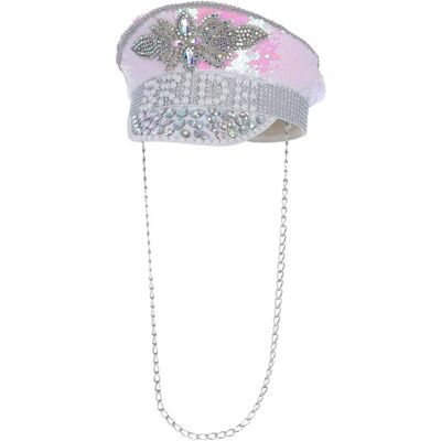 Sombrero de disfraz Fever Modelo 53021 con lentejuelas y perlas Sombrero de disfraz Fever Modelo 53021 con lentejuelas y perlas