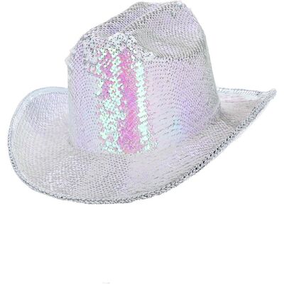 Smiffys - 53030 - Iridescent White - Sequin - Hat Smiffys - 53030 - Iridescent White - Sequin - Hat