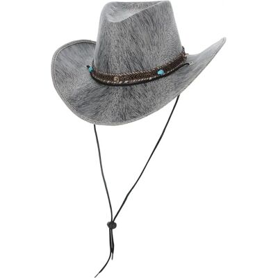Cappello da cowboy western distress grigio Smiffys - Cappello da travestimento Cappello da cowboy western distress grigio Smiffys - Cappello da travestimento